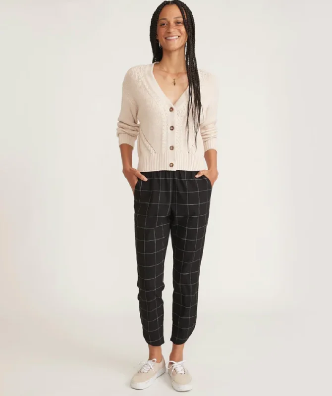 Allison Pant - Black Window Pane Soft Wool Pants
