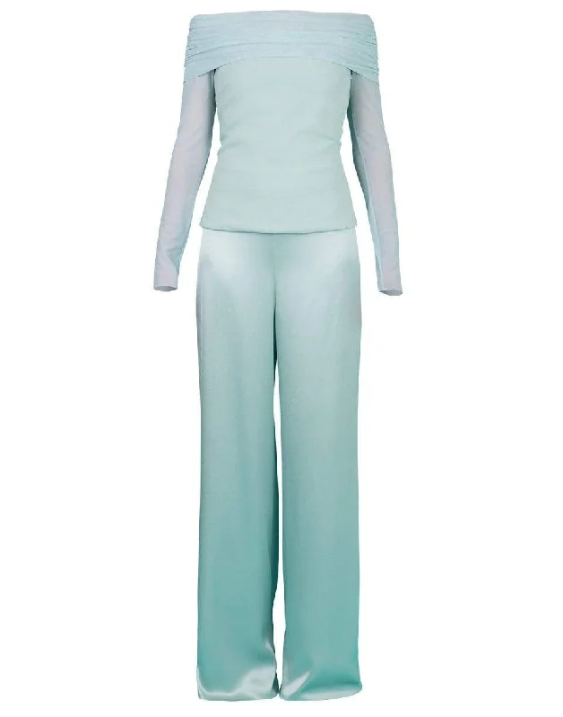 High Waist Pant and Off Shoulder Top Set Formal Dress Pants