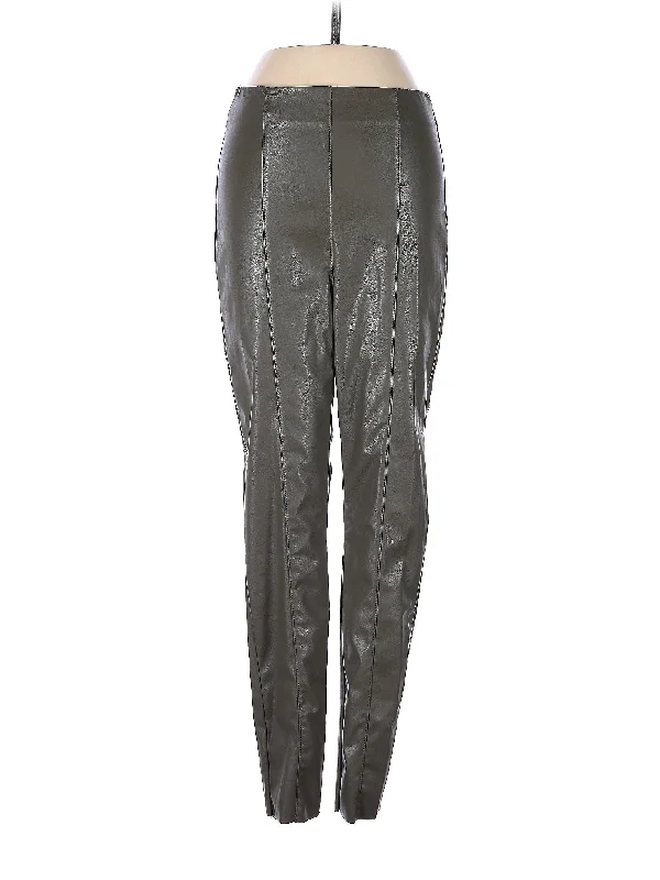 Faux Leather Pants Trendy Printed Leggings