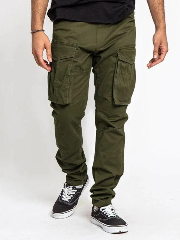 Casual Pencil Men Cargo Pants Relaxed Linen Pants