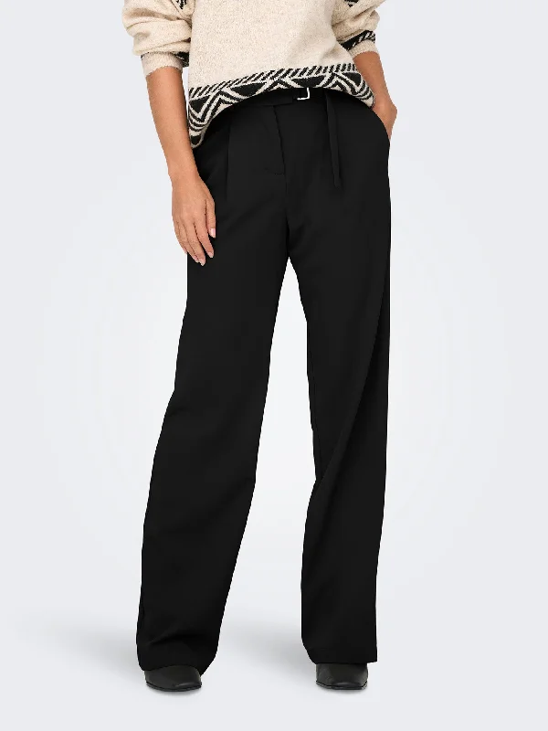 Γυναικείο παντελόνι ONLREBECCA HW BELT WIDE PANT TLR 15327988 | 15327988 Elegant High-Waist Pants
