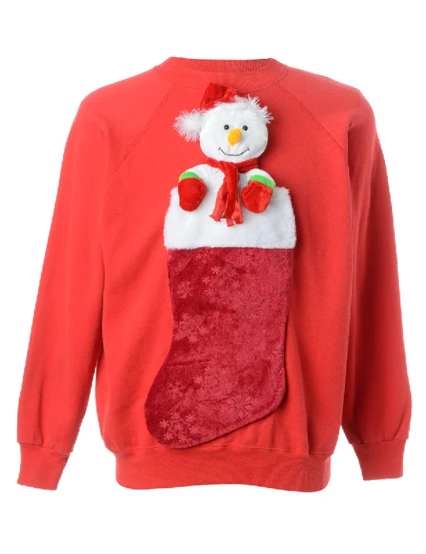 Label Novelty Christmas Sweatshirt Hoodie with Pocket Utility Practical