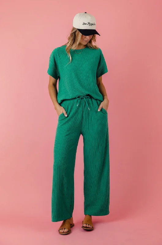 The Iris Textured Pants Comfortable Pleated Pants