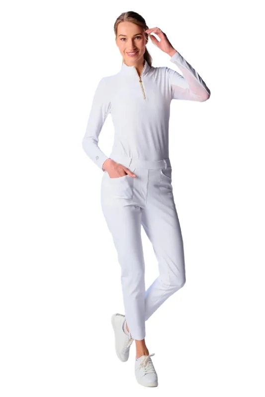 G Lifestyle Golf Pant - White Wide-Legged Palazzos