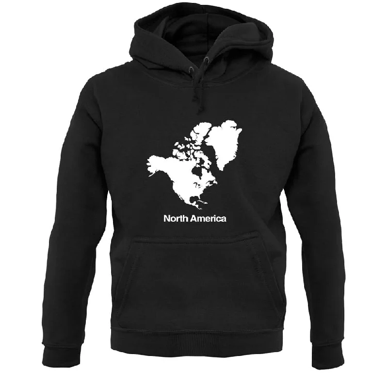 North America Silhouette Unisex Hoodie Hoodie with Turtle Neck Cozy Winter
