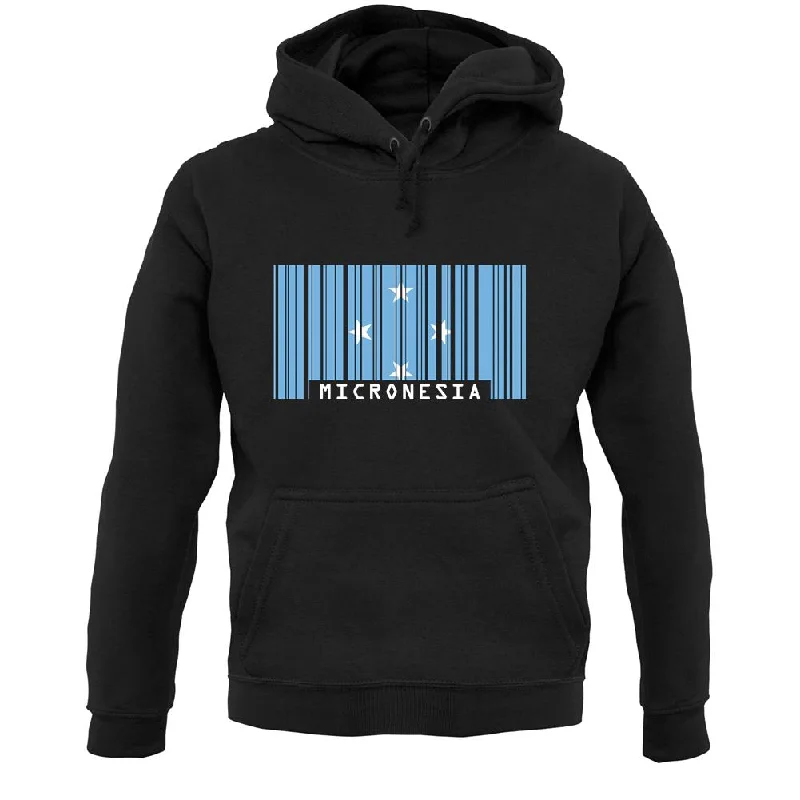 Micronesia Barcode Style Flag Unisex Hoodie Hoodie with Oversized Fit Loose Comfortable Micronesia Barcode Style Flag Unisex Hoodie Hoodie with Oversized Fit Loose Comfortable
