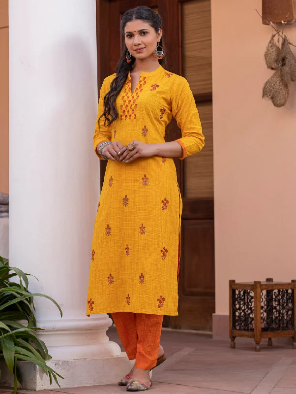 Handwoven Cotton Kurta Pants Set 3524 Formal Linen Trousers