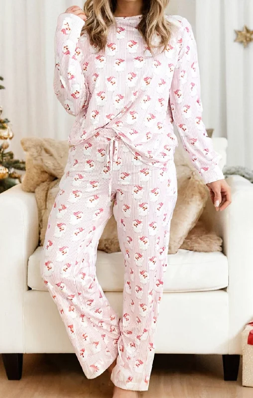 Christmas Long sleeve pant pajama sets Classic Straight Pants