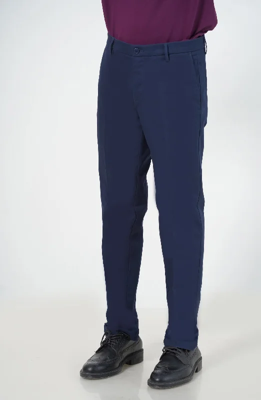 Wrinkle Free Pant - Navy Blue Fashionable Track Pants