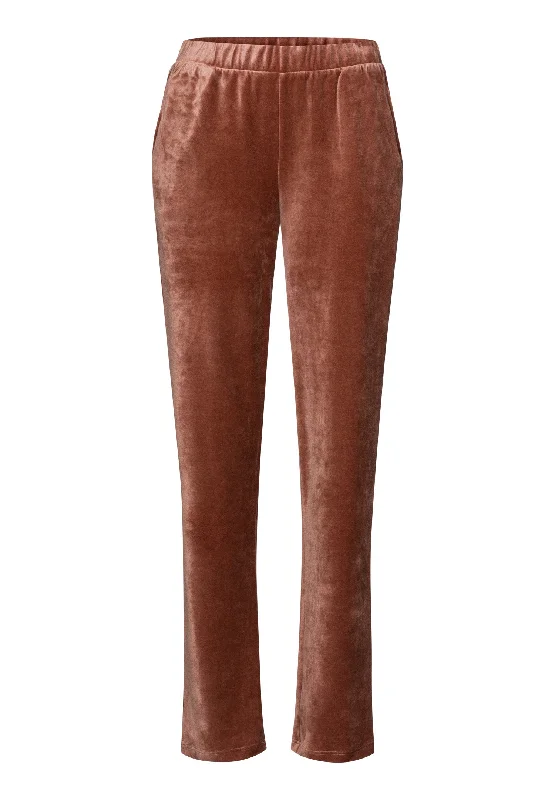 Favourites Velvet Pants | Burlwood 78857-2348 Stylish Paperbag Waist Pants