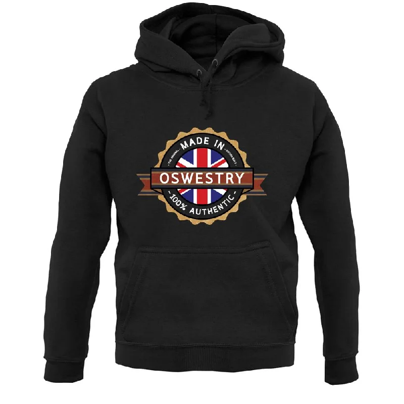 Made In Oswestry 100% Authentic Unisex Hoodie Hoodie with Hem Elastic Stretchable Comfortable Made In Oswestry 100% Authentic Unisex Hoodie Hoodie with Hem Elastic Stretchable Comfortable