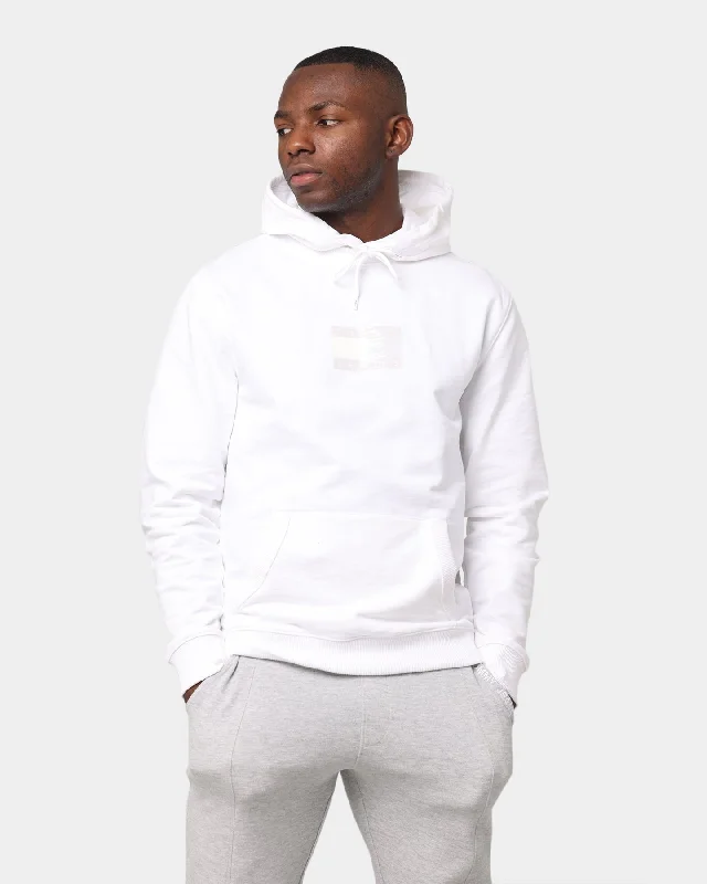 Tommy Jeans Tommy Gel Flag Hoodie White Hoodie with Earth Tones Natural Calm