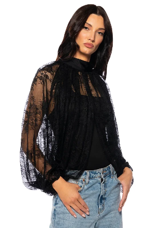 CHEYENNE EXPOSED BACK FLORAL BLOUSE Elegant Embroidery Blouse