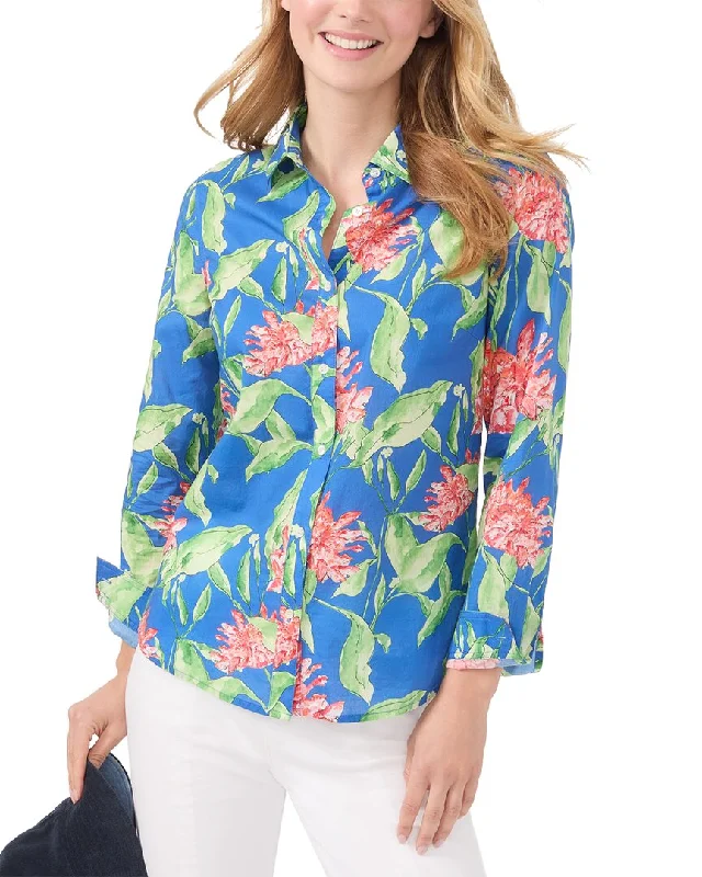 J.McLaughlin Peony Bloom Lois Blouse Satin Drape Blouse