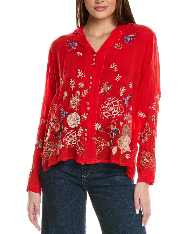 Johnny Was Tokyo Blossom Blouse Chic Ruffle Blouse