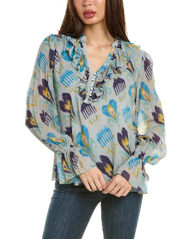 Kobi Halperin Inessa Peasant Blouse Balloon Sleeve Blouse