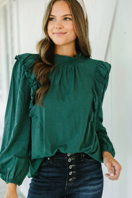 Now's The Time Olive Green Blouse Lightweight Chiffon Blouse