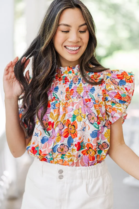 Ready For The Day Pink Ditsy Floral Blouse Feminine Satin Blouse