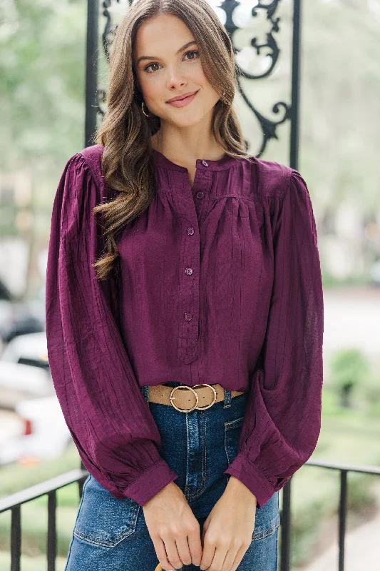 Show It Off Burgundy Red Button Down Blouse Peter Pan Collar Blouse