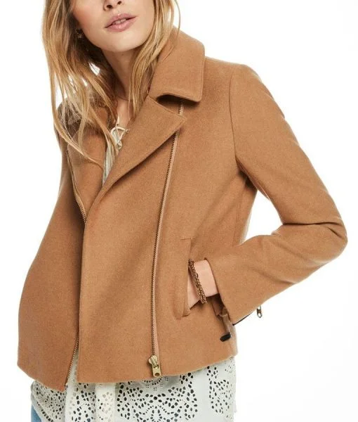 Betty Cooper Camel Jacket Welt Pockets Slit Pockets