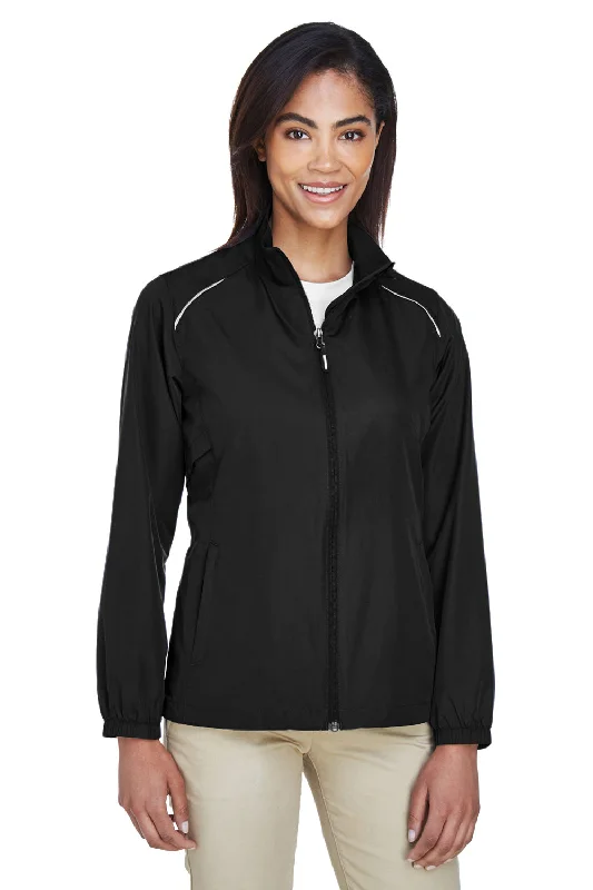 Core 365 Womens Motivate Water Resistant Full Zip Jacket - Black Polka Dot Checkered Tartan