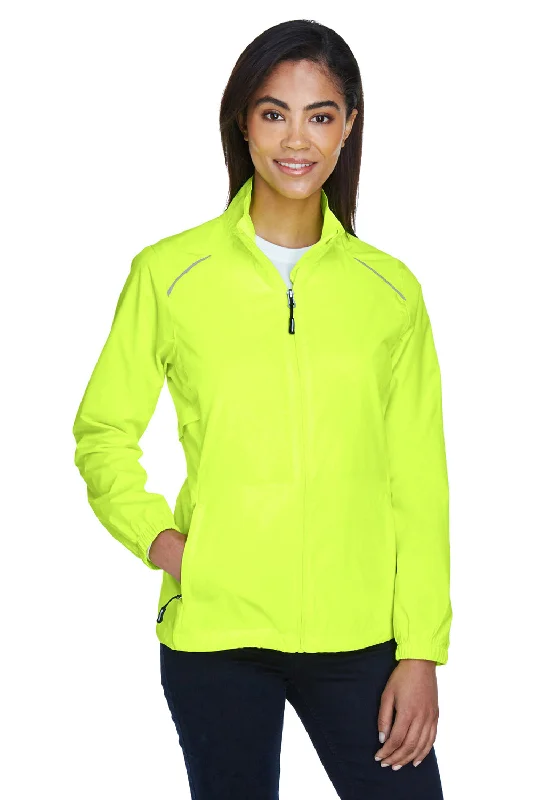 Core 365 Womens Motivate Water Resistant Full Zip Jacket - Safety Yellow Denim Fabric Leather Fabric Suede Fabric