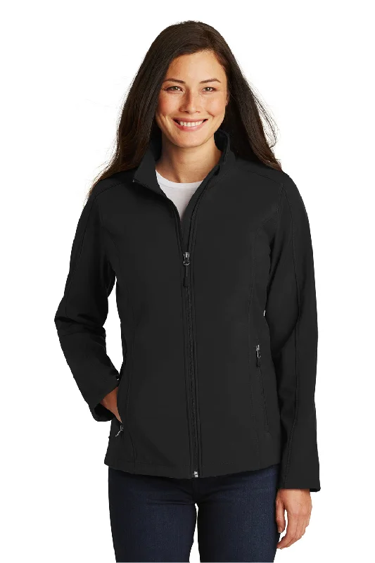 Port Authority Womens Core Wind & Water Resistant Full Zip Jacket - Black Spandex Blend Rayon Blend Denim Blend