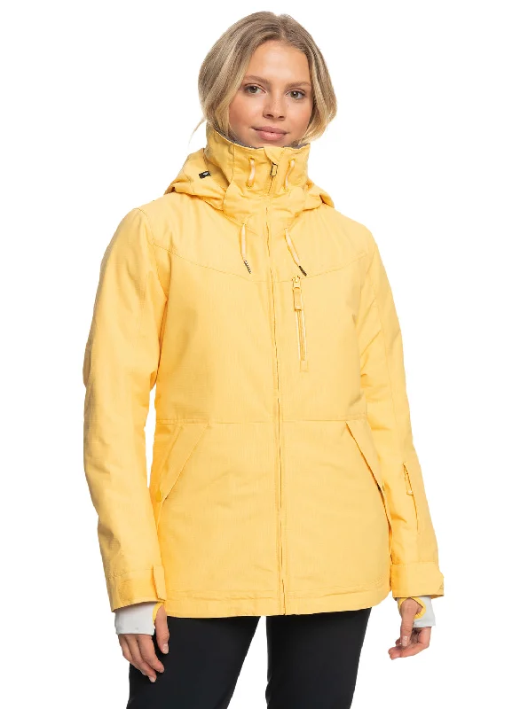 Presence Parka Technical Snow Jacket - Sunset Gold Elasticated Padded Insulated