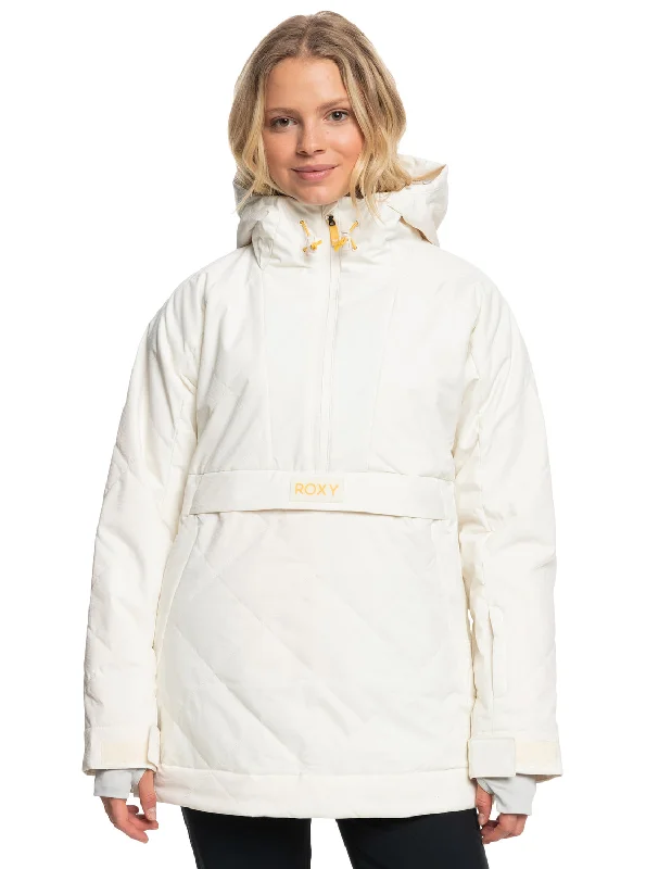 Radiant Lines Overhead Technical Snow Jacket - Egret Hooded Caped Shawl Collar