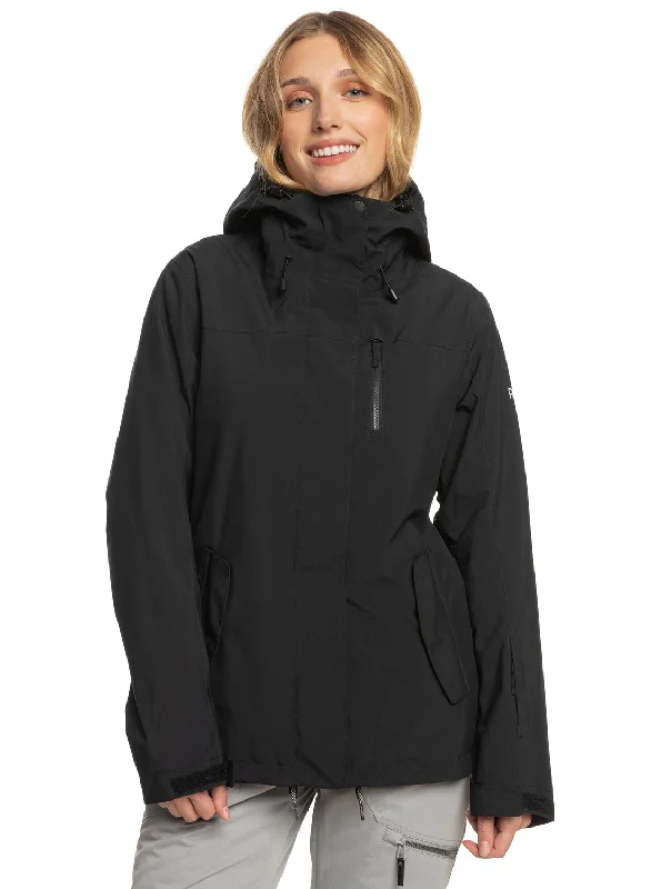 Roxy Jetty 3-In-1 Technical Snow Jacket - True Black Knit Fabric Woven Fabric Fleece Fabric