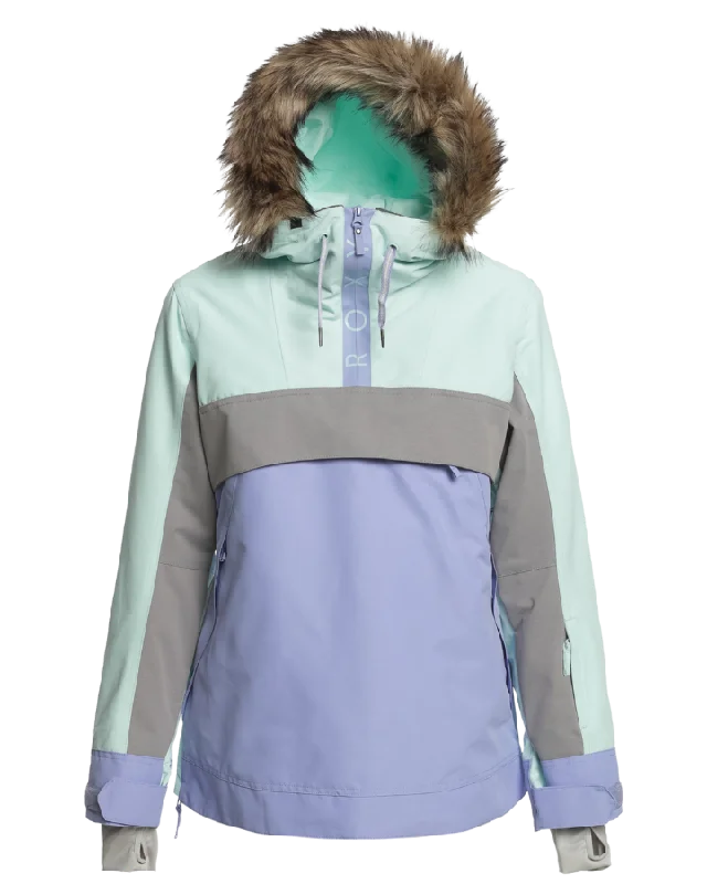 Roxy Shelter Womens Snow Jacket - Fair Aqua - 2023 Fleece Fabric Down Fabric Feather Fabric