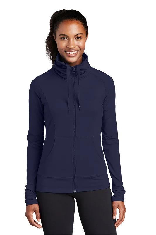 Sport-Tek Womens Sport-Wick Moisture Wicking Full Zip Jacket - True Navy Blue Layered Multi-layer Single Layer