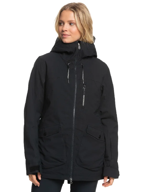 Stated Technical Snow Jacket - True Black Cashmere Blend Cotton Blend Poly Blend