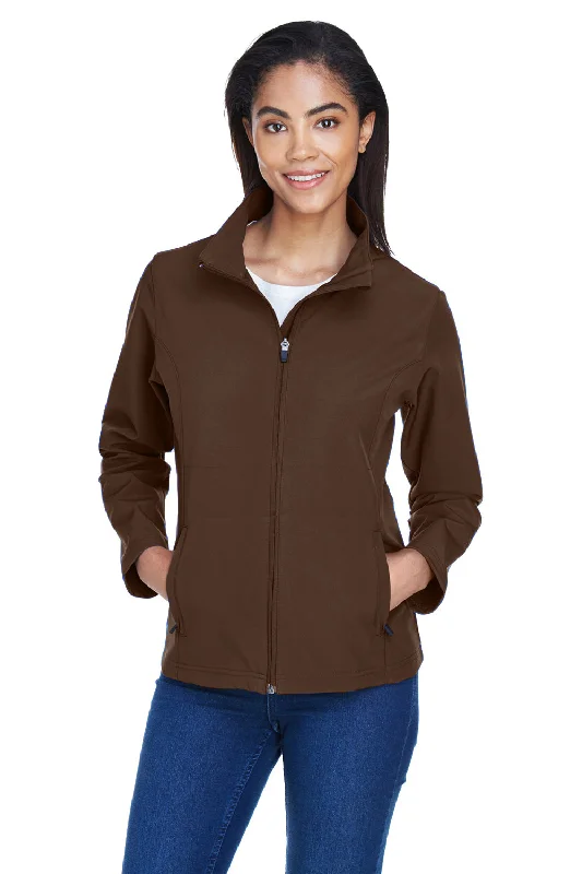 Team 365 Womens Leader Windproof & Waterproof Full Zip Jacket - Dark Brown Layered Multi-layer Single Layer