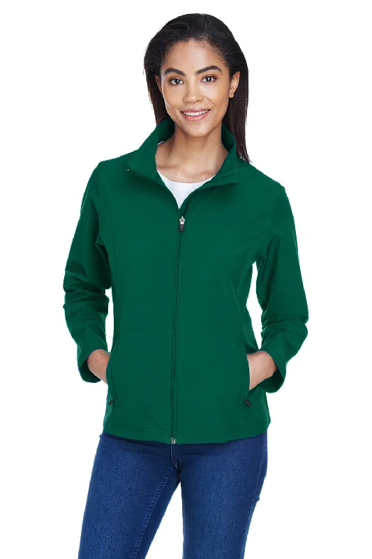 Team 365 Womens Leader Windproof & Waterproof Full Zip Jacket - Forest Green Embroidered Appliqued Beaded