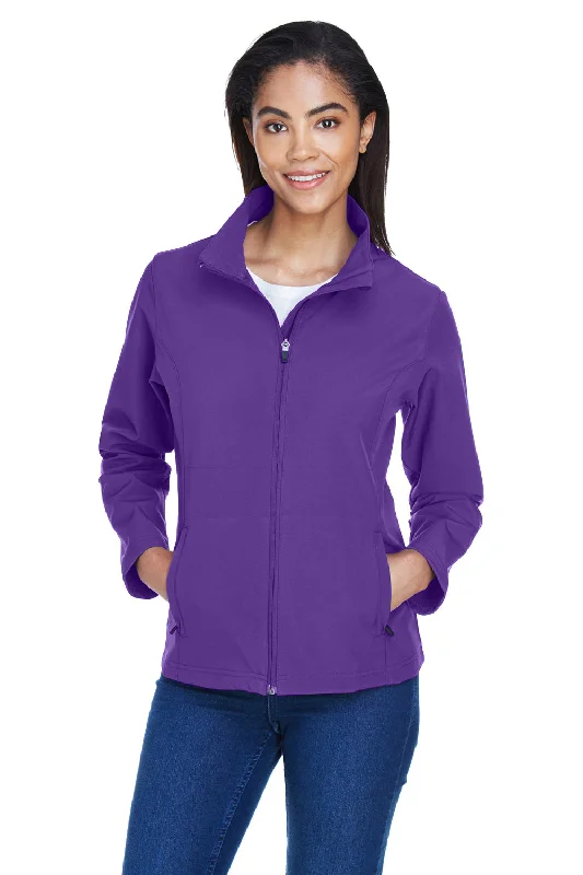 Team 365 Womens Leader Windproof & Waterproof Full Zip Jacket - Purple Striped Floral Plaid