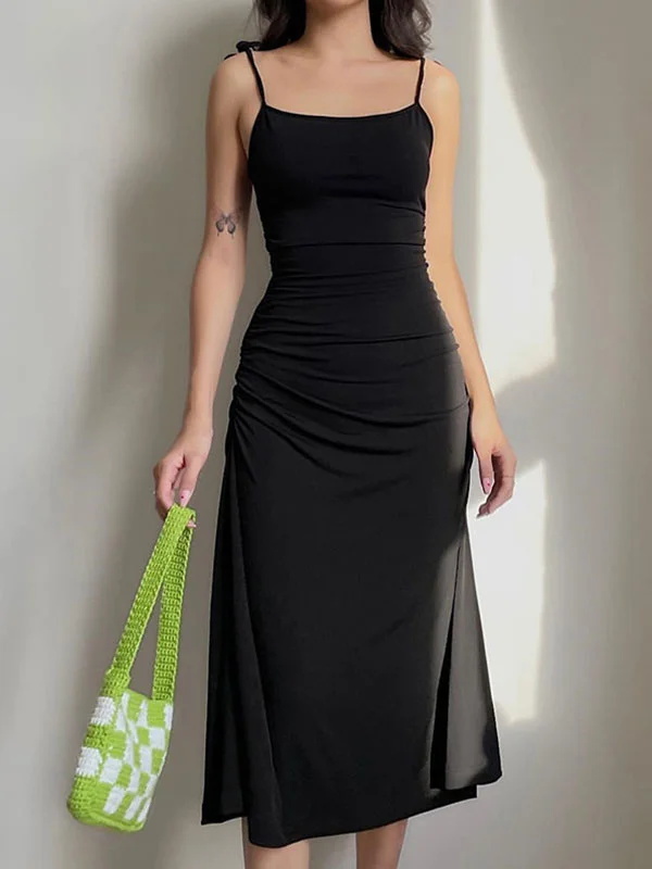 Backless Tie Strap Maxi Dress Chic Off-Shoulder Maxi Dress