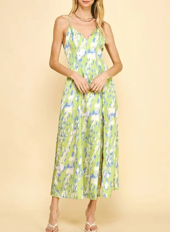 PINCH Satin Slip Maxi Dress Stylish Maxi Dress with Frills