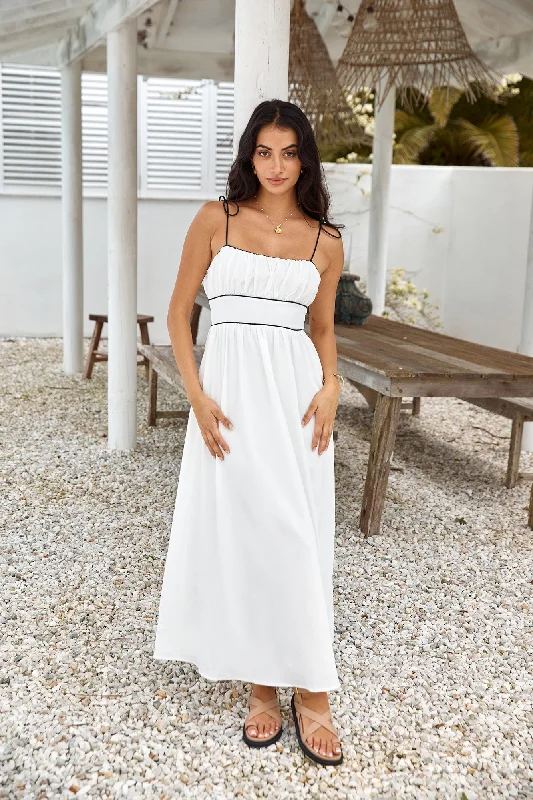 Across The River Maxi Dress White Stylish Longline Maxi Dress