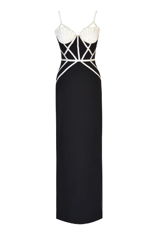 AMINA CORSET MAXI DRESS Trendy Short Sleeve Maxi Dress