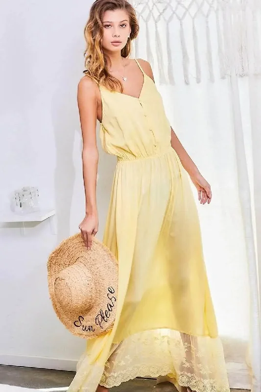 Blue Zone Planet |  Summer Breeze Bottom Lace Maxi Dress Comfortable Fitted Maxi Dress