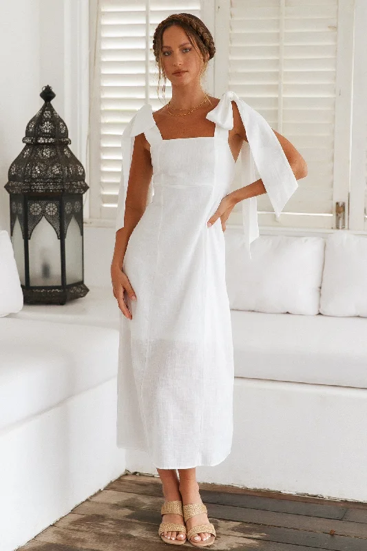 Daily Affirmations Maxi Dress White Fashionable Chiffon Tiered Maxi Dress