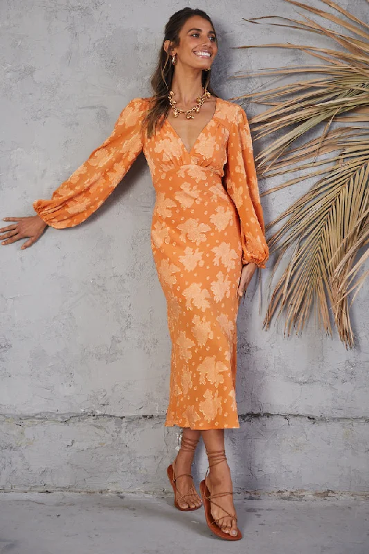 Endless Possibilities Maxi Dress Orange Classic Black Maxi Dress