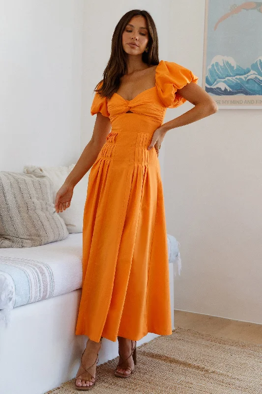 Feeling Tanned Maxi Dress Orange Elegant Floral Maxi Dress