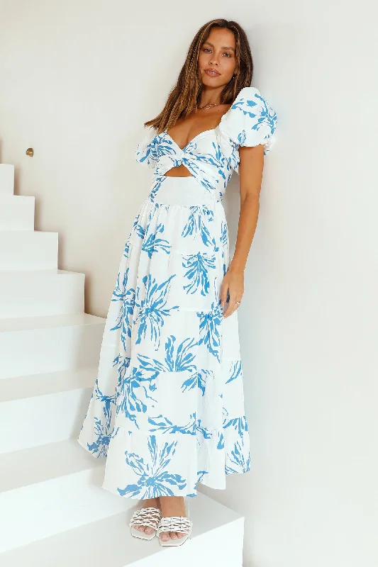 Seaside Breeze Maxi Dress Blue Classic A-Line Maxi Dress