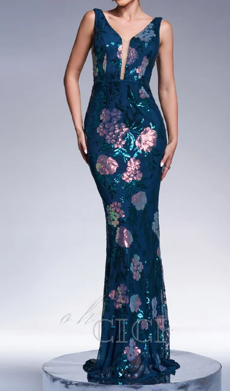 sleeveless sequin print maxi dress in dark green Stylish Maxi Dress with Pleats