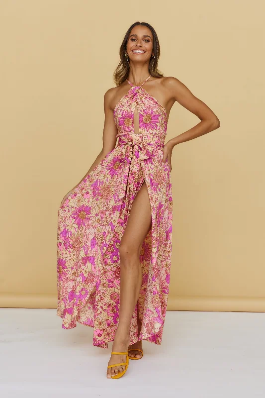 Sunset Shadows Maxi Dress Purple Comfortable Cotton Maxi Dress