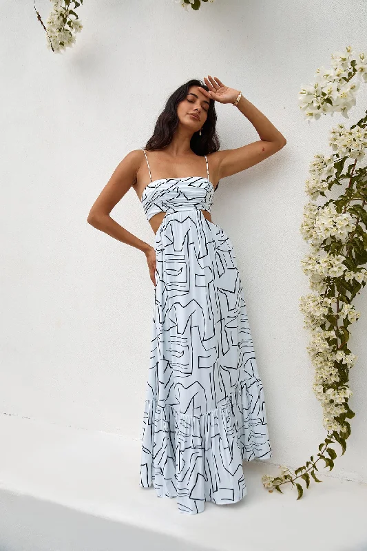 Times Have Changed Maxi Dress White Stylish V-Neck Maxi Dress