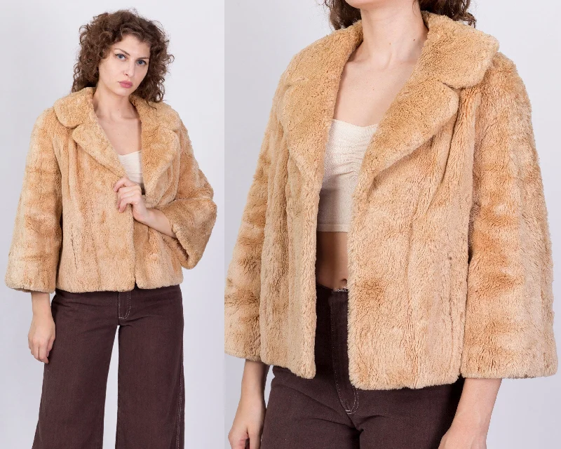 1950s Teddy Bear Jacket - Small to Medium Snapped Jacket Toggled Jacket Drawstring Jacket