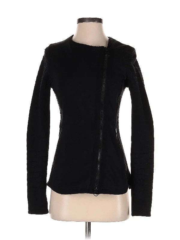 Moto Jacket Notch Collar Peter Pan Collar Cowl Neck